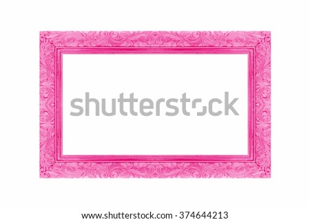 Antique pink  frame on the white background