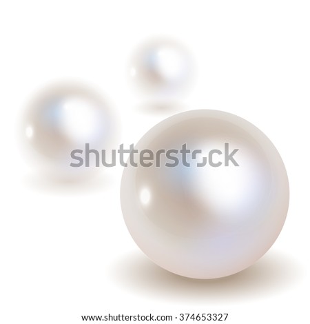 3 Pearls vector bokeh with shadow.  Royalty-Free Stock Photo #374653327