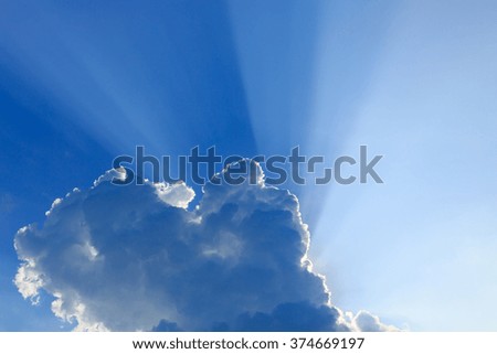 light rays on clear blue sky