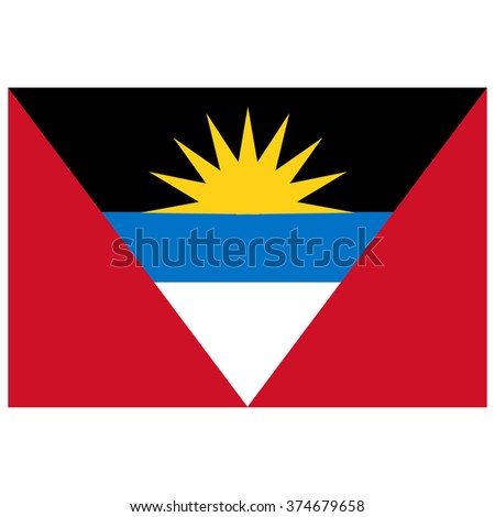 Vector illustration Antigua and Barbuda flag vector icon. Rectangular national flag of  Antigua and Barbuda.  Antigua and Barbuda flag button