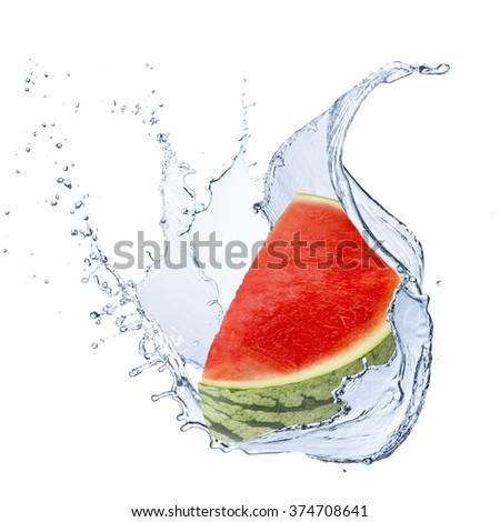Watermelon With Water Splash