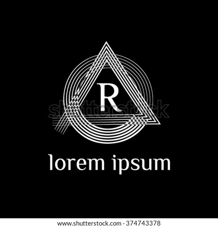 R letter vector logo template (sign, symbol, emblem, ornament)
