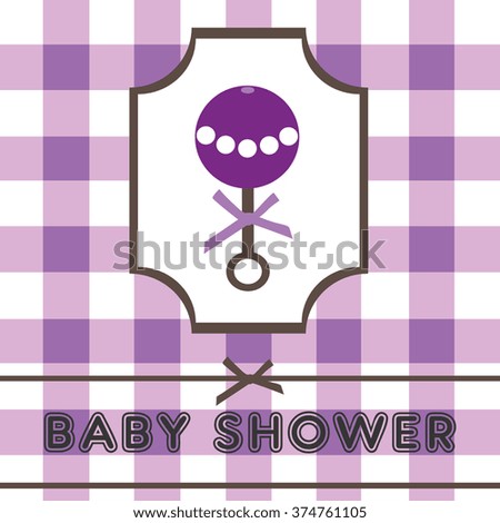 Announcement Baby shower card. Vector Illustration