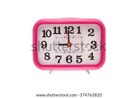 Red Nine Clock isolated on white background