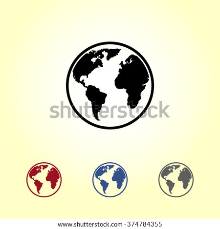 Earth sign icon, vector illustration. Flat design style