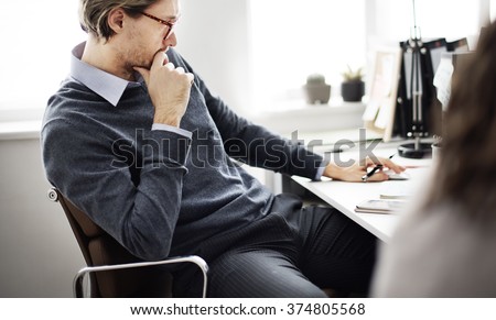 Businessman Thinking Ideas Strategy Working Concept Royalty-Free Stock Photo #374805568