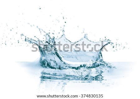water splash isolated on white background Royalty-Free Stock Photo #374830135