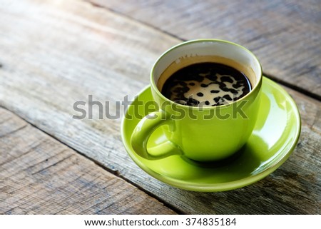 coffee of cup on the wood table