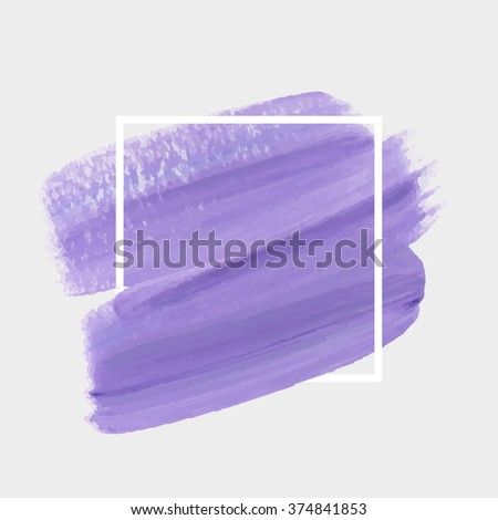 Logo paint template. Original grunge brush paint texture design acrylic stroke poster over square frame vector. Original rough paper hand painted vector. Perfect design for headline, logo and banner.