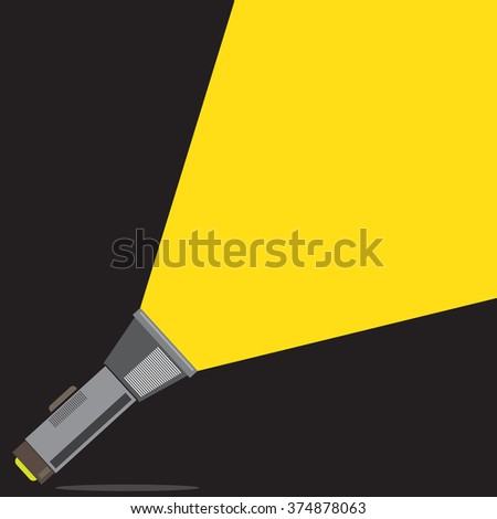 flat flashlight with yellow light