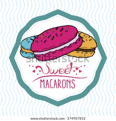 Cute Macaroons vector Illustration