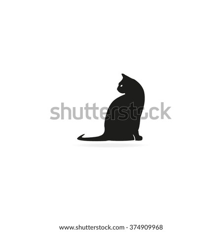 Silhouette of cat. Pet illustration.
