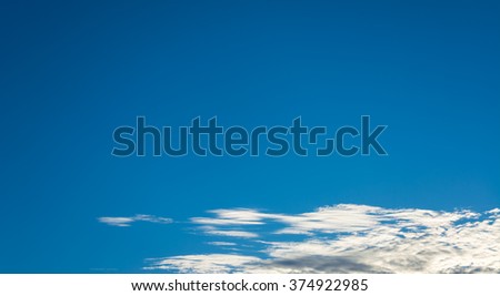 image of clear blue sky and white clouds on day time for background usage