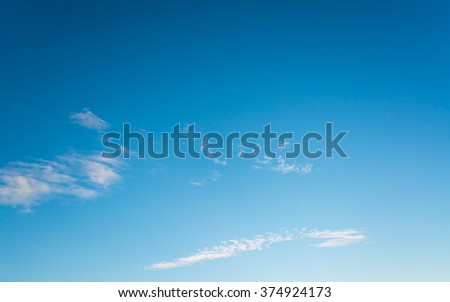 image of clear blue sky and white clouds on day time for background usage