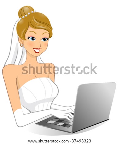 Bride Online (Shopping/Chat etc) - Vector