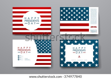 Set of modern design banner template in Presidents Day style