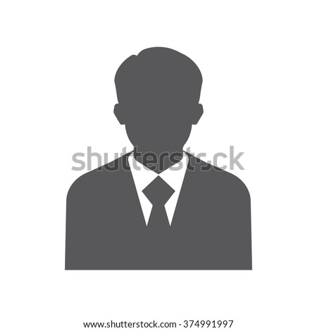 Businessman silhouette avatar profile picture. Businessman vector image of man in suit and tie. Abstract image of businessman flet icon.