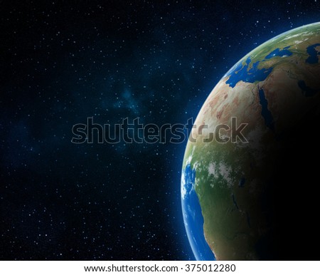 Earth and galaxy. Elements of this image furnished by NASA.
