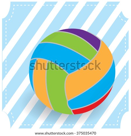 Isolated volleyball ball on a blue textured background