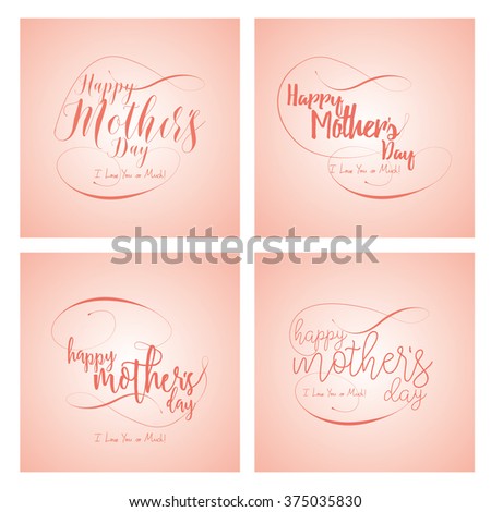 Set of colored backgrounds with text for mother's day