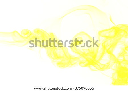 Yellow smoke abstract white background