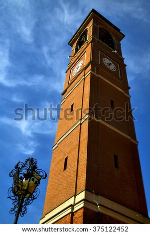 in cairate varese italy   the old wall terrace church watch bell tower 