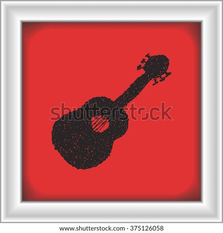 Simple hand drawn doodle of a guitar