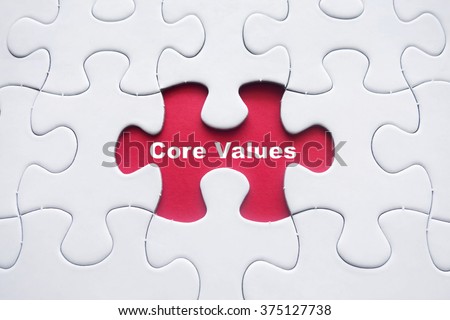 Missing puzzle with Core Values word Royalty-Free Stock Photo #375127738
