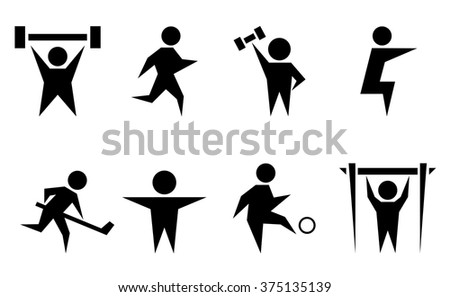 black isolated silhouette with sports and athletics icon set