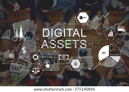 Digital Assets Business Management System Concept Royalty-Free Stock Photo #375140896