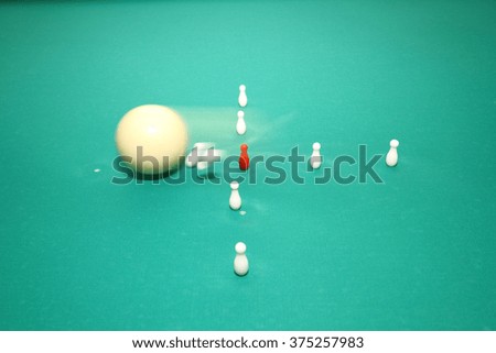 Italian billiards - bowling pins and balls