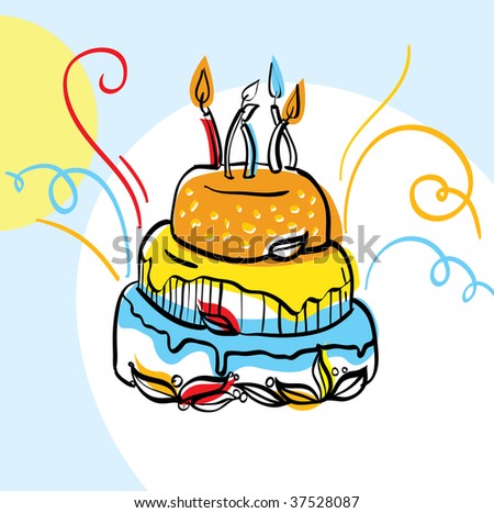 Vector birthday cake design