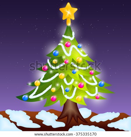 Stylized colored Christmas tree background