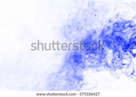Blue Smoke on White Background