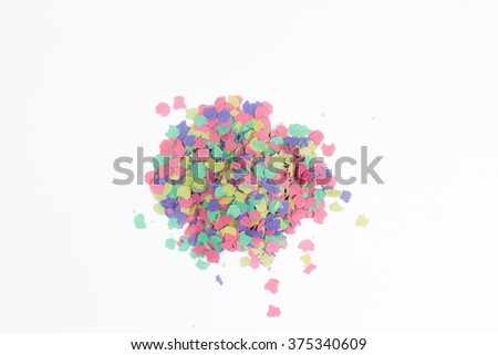 confetti on white background