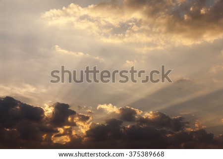  photographed close up the sky during sunset ,  colored clouds, de focused
