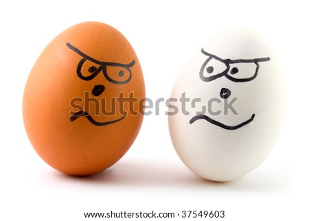 different eggs are arguing