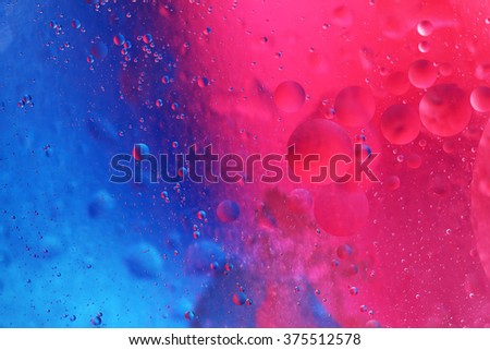 Floating oil with two color pink and blue