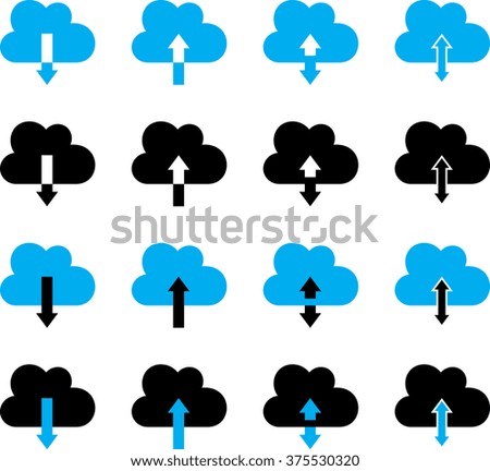 Cloud Icon Download Upload Symbol Raster Illustration