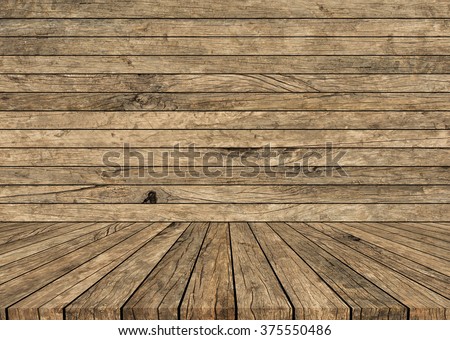 grunge yellow brown cream of wood stripe horizontal line with wooden panel plank perspective background for show or advertise and promote product on display