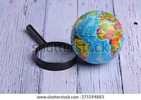 Map on Globe. World globe Royalty-Free Stock Photo #375594883