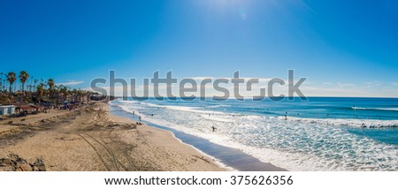 Panoramic view of Coastline in San Diego Royalty-Free Stock Photo #375626356