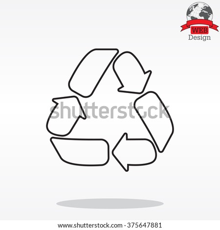 Recycle sign isolated (line icon)