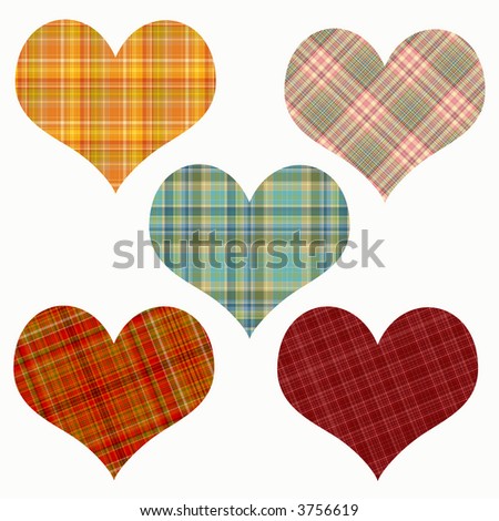 Some plaid hearts for Valentine's day