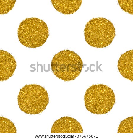 Background with rounds of golden glitter, seamless pattern