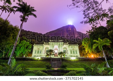 Lage Park mansion with Corcovado Mountain on the back, Rio de Janeiro, Brazil