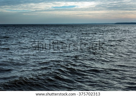 Baltic sea surface in windy day.