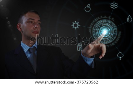 Man using modern technologies