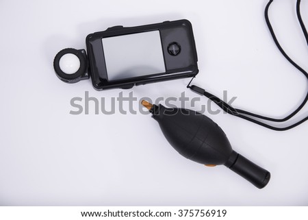 digital light meter with white background 