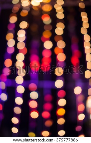 Background blur bokeh light at night.